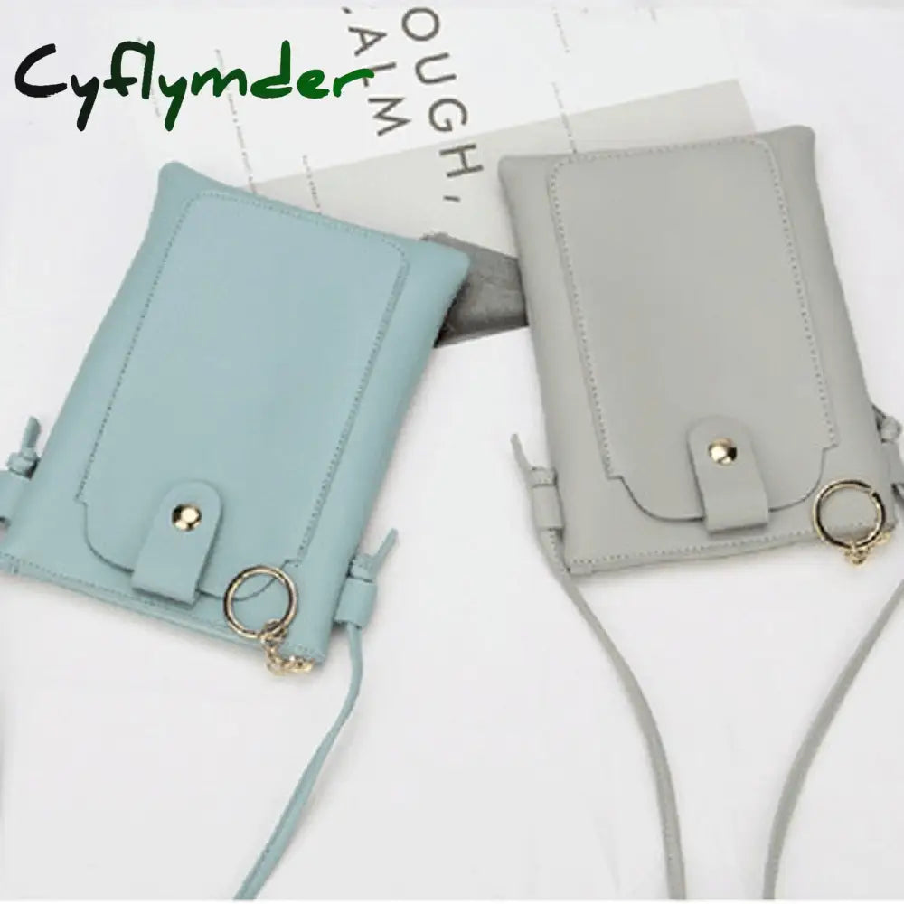 Cyflymder Women Leather Messenger Bag Mini Cell Cellphone Pouch Student Crossbody Case Clutch Purse