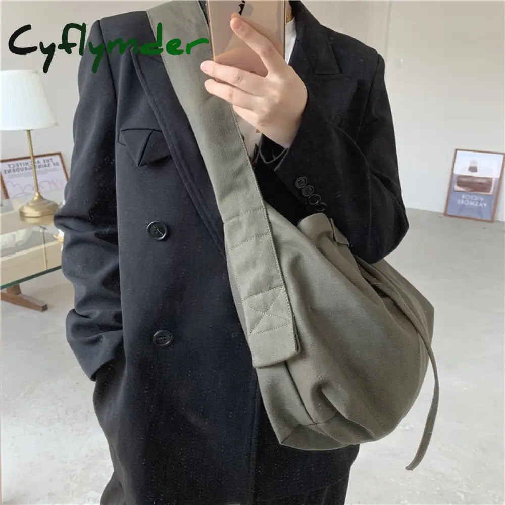 Cyflymder Women Leisure Bandage Crossbody Bag Canvas Shoulder Female Multi-Purpose Messenger