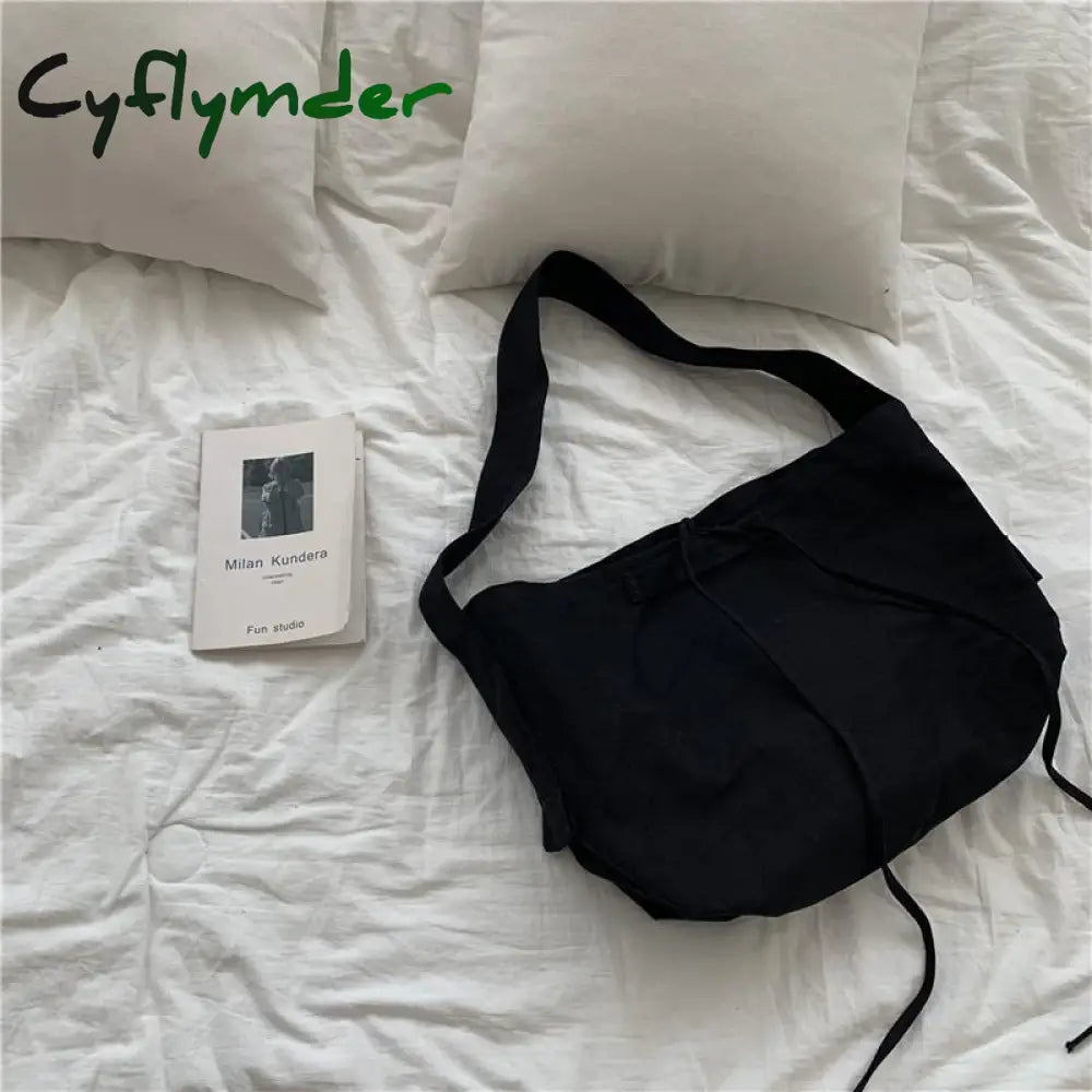 Cyflymder Women Leisure Bandage Crossbody Bag Canvas Shoulder Female Multi-Purpose Messenger