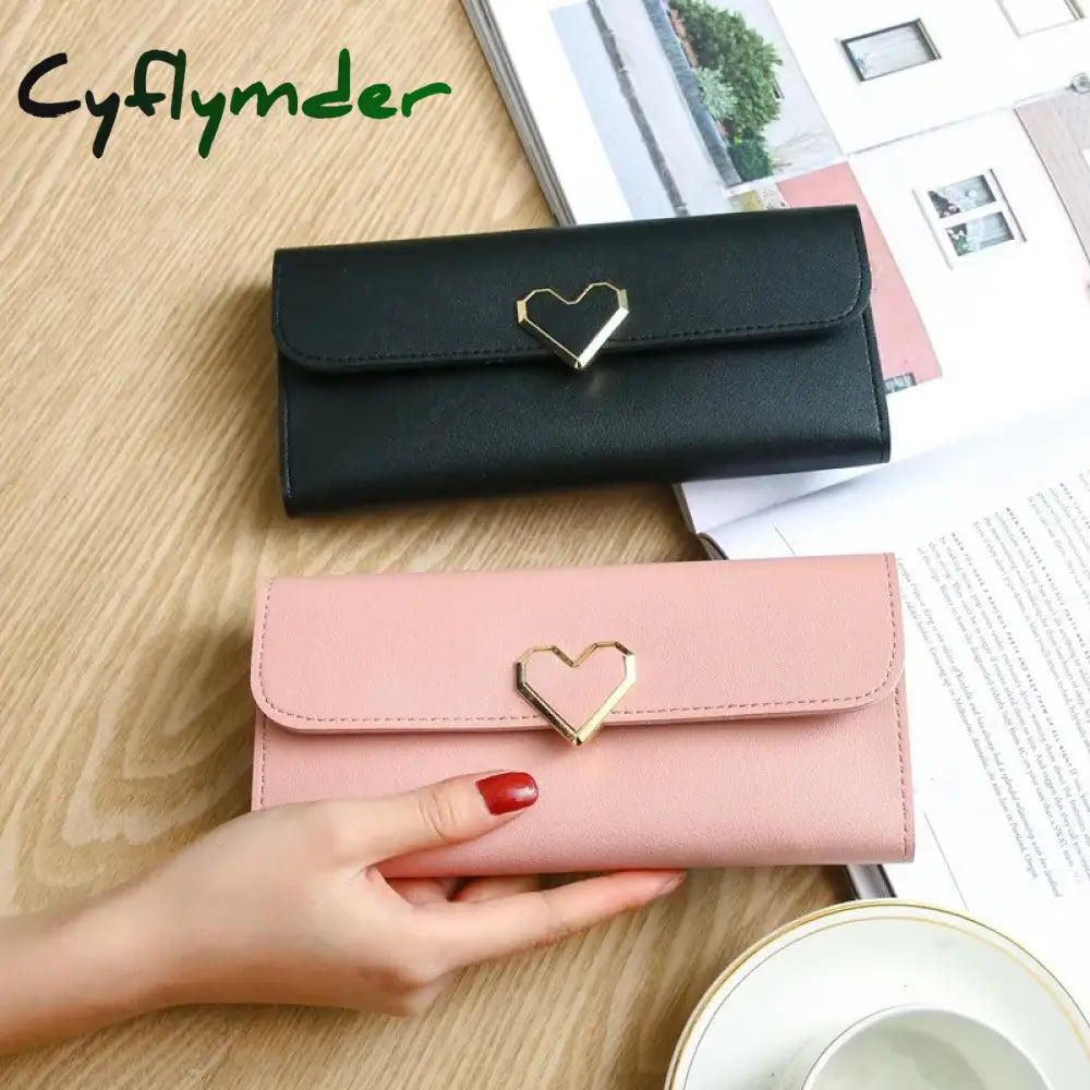 Women Long Wallets Purses Luxury Love Heart Wallets for Ladies Girl Money  Pocket Card Holder Female Wallets Phone Clutch Bag