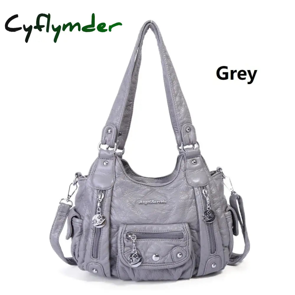 Cyflymder Women Luxury Handbags Women Bags Designer Vintage Soft Leather Bags Fashion Satchel