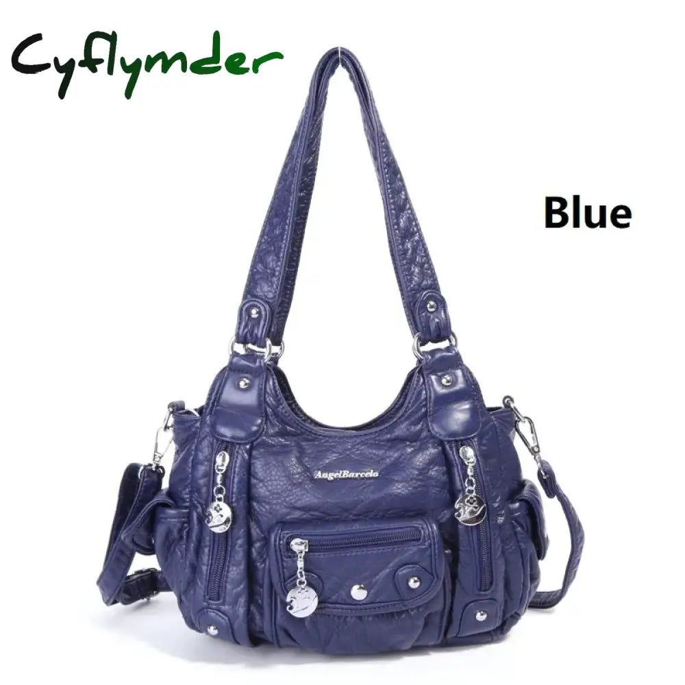 Cyflymder Women Luxury Handbags Women Bags Designer Vintage Soft Leather Bags Fashion Satchel