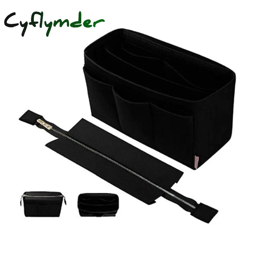 Cyflymder Women Make Up Organizer Felt Insert Bag For Handbag Travel Inner Purse Girl Portable