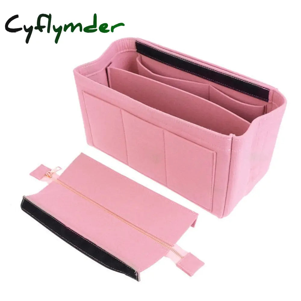 Cyflymder Women Make Up Organizer Felt Insert Bag For Handbag Travel Inner Purse Girl Portable