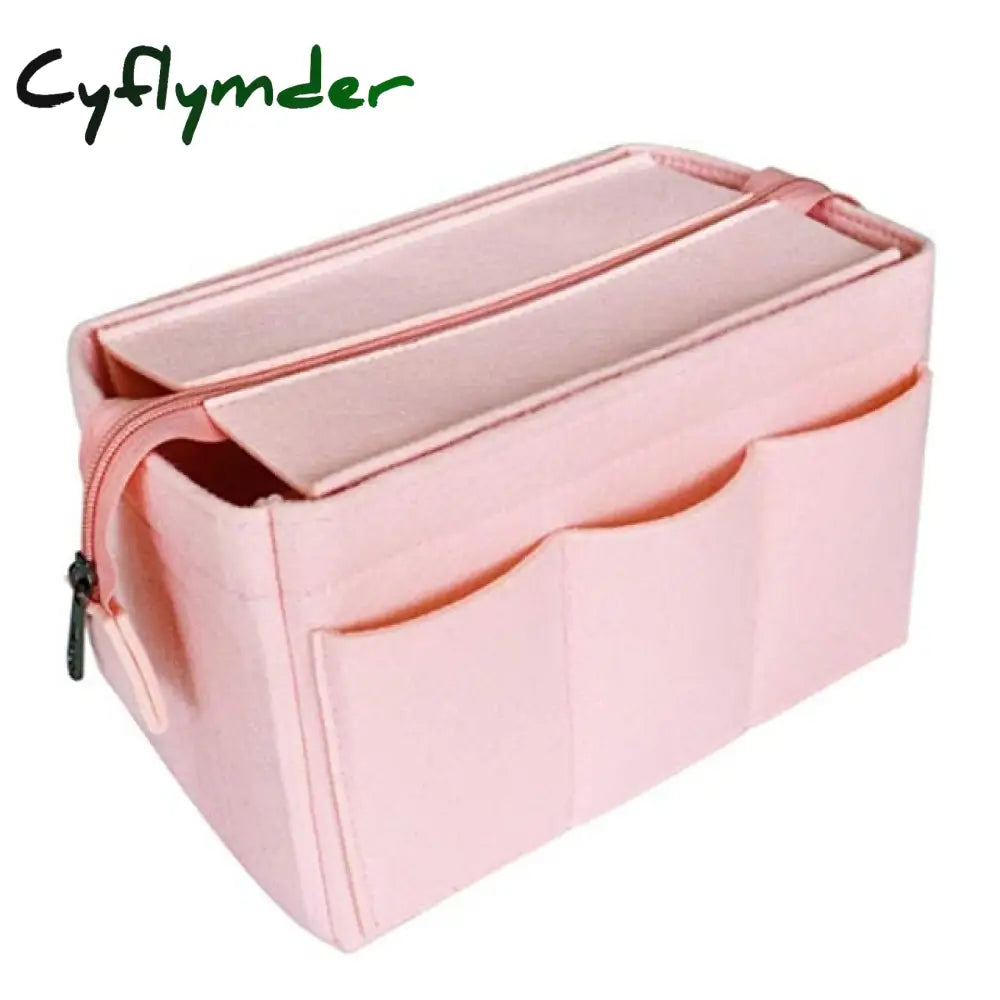 Cyflymder Women Make Up Organizer Felt Insert Bag For Handbag Travel Inner Purse Girl Portable