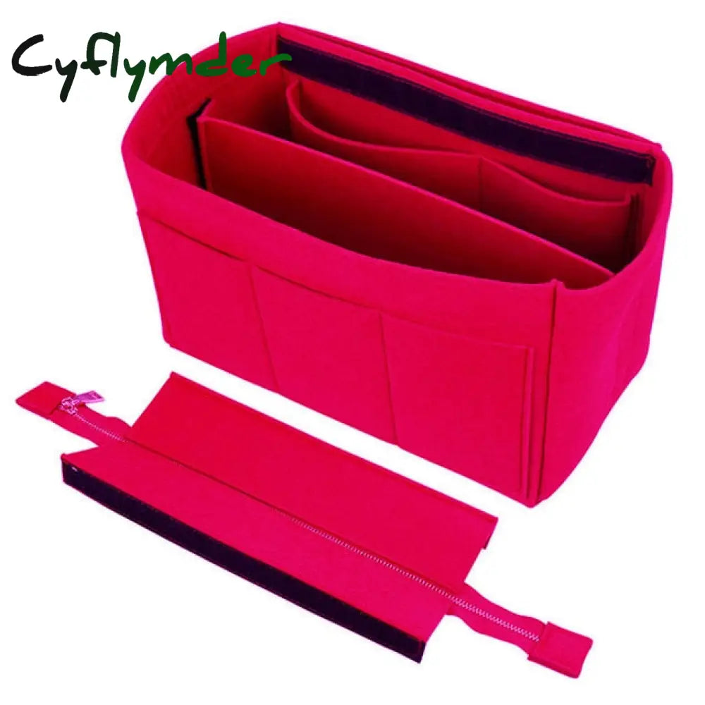Cyflymder Women Make Up Organizer Felt Insert Bag For Handbag Travel Inner Purse Girl Portable
