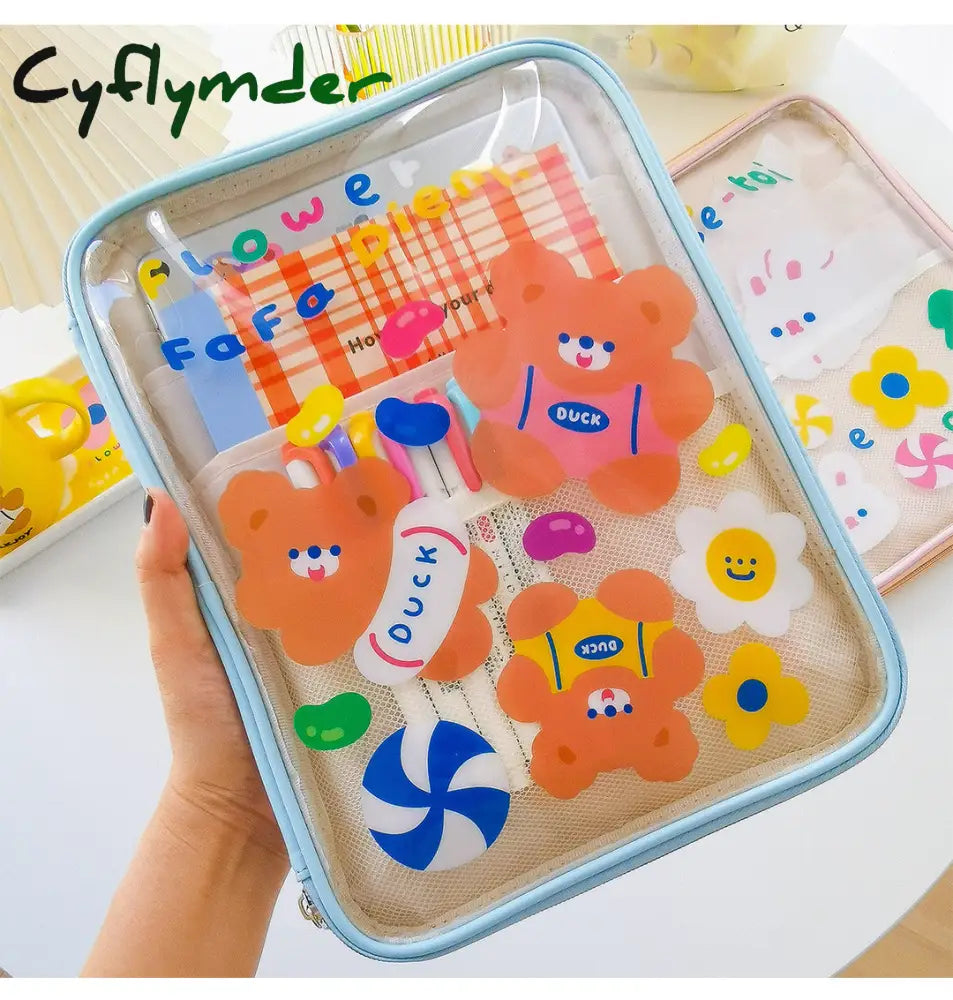 Cyflymder Women Men Cartoon Laptop Tablet Case Korean Ins Cherry Heart Bear Mac Ipad Pro 9.7 10.5