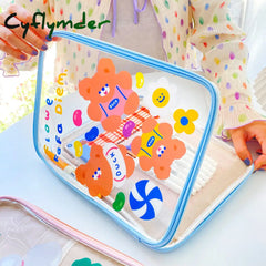 Cyflymder Women Men Cartoon Laptop Tablet Case Korean Ins Cherry Heart Bear Mac Ipad Pro 9.7 10.5