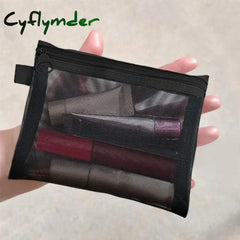 Cyflymder Women Mesh Cosmetic Bag Travel Storage Makeup Bag Organizer Female Make Up Pouch Portable Small Large