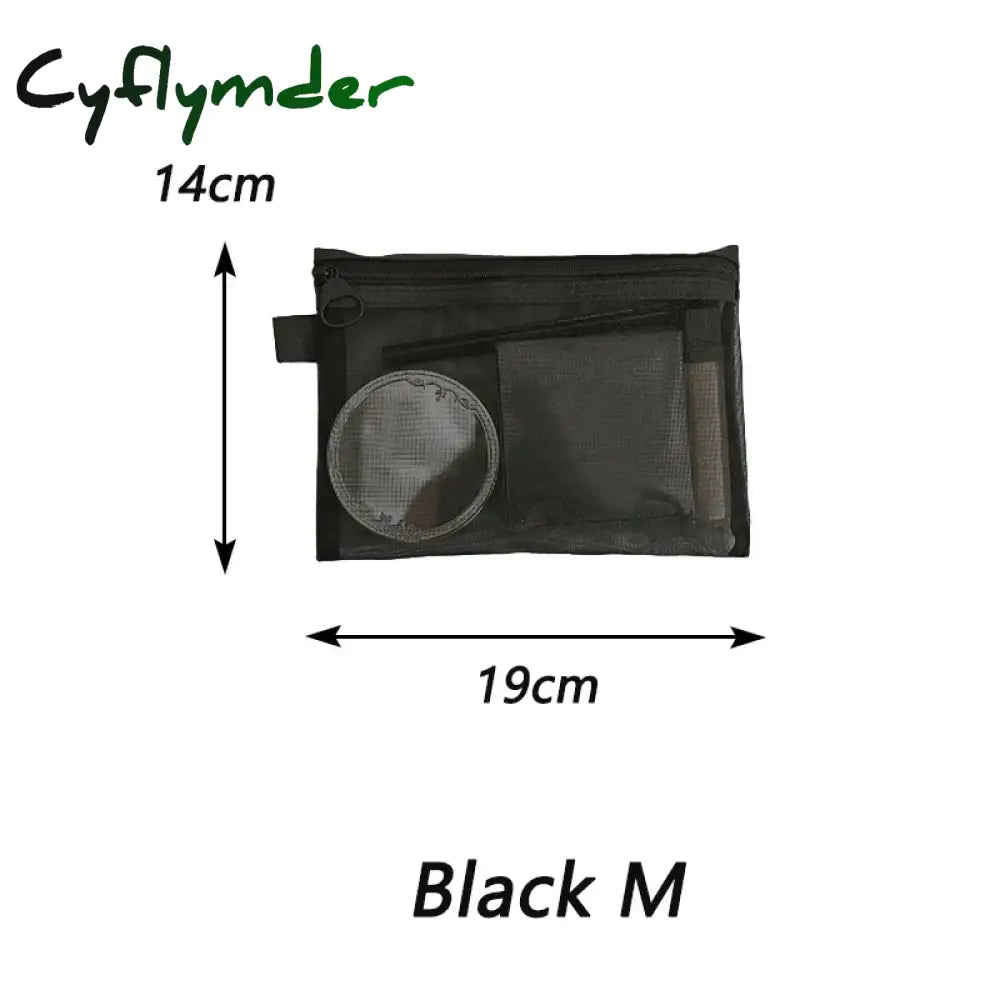 Cyflymder Women Mesh Cosmetic Bag Travel Storage Makeup Bag Organizer Female Make Up Pouch Portable Small Large