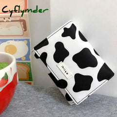 Cyflymder Women New Fashion Wallet Pu Leather Cartoon Cow Cattle Short Ladies Multi-Card Slot Coin