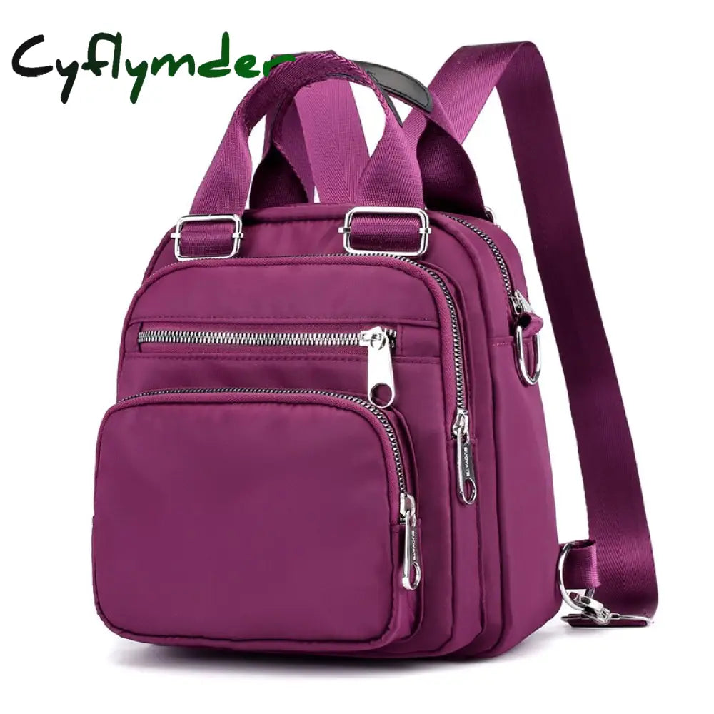 Cyflymder Women Nylon Backpack Waterproof Female Designer Shoulder Bag Cartoon Printing Rucksack