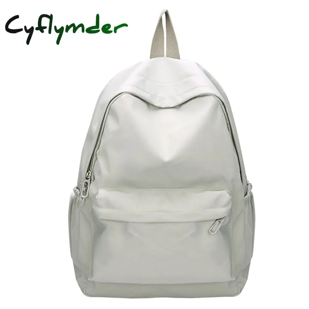 Cyflymder Women Nylon Zipper Backpack Preppy Style Students Solid Color School Knapsacks Girls