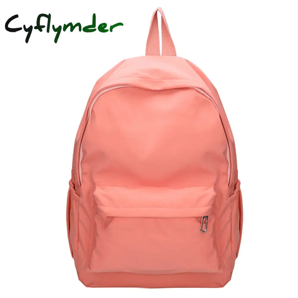 Cyflymder Women Nylon Zipper Backpack Preppy Style Students Solid Color School Knapsacks Girls