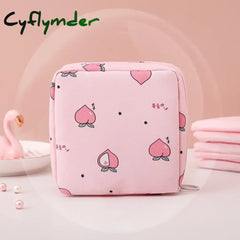 Cyflymder Women Sanitary Napkin Storage Bag Portable Cotton Pad Pouch Cosmetic Bags Girls Travel