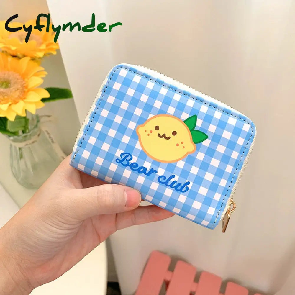 Cyflymder Women Short Cute Wallet Korean Cartoon Bear Small Mini Coin Purse Clutch Card Cash