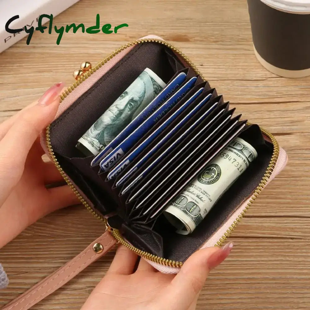 Cyflymder Women Short Wallets Female Short Hasp Coin Purses Ladies Portable PU Leather Money Bag Large Capacity Card