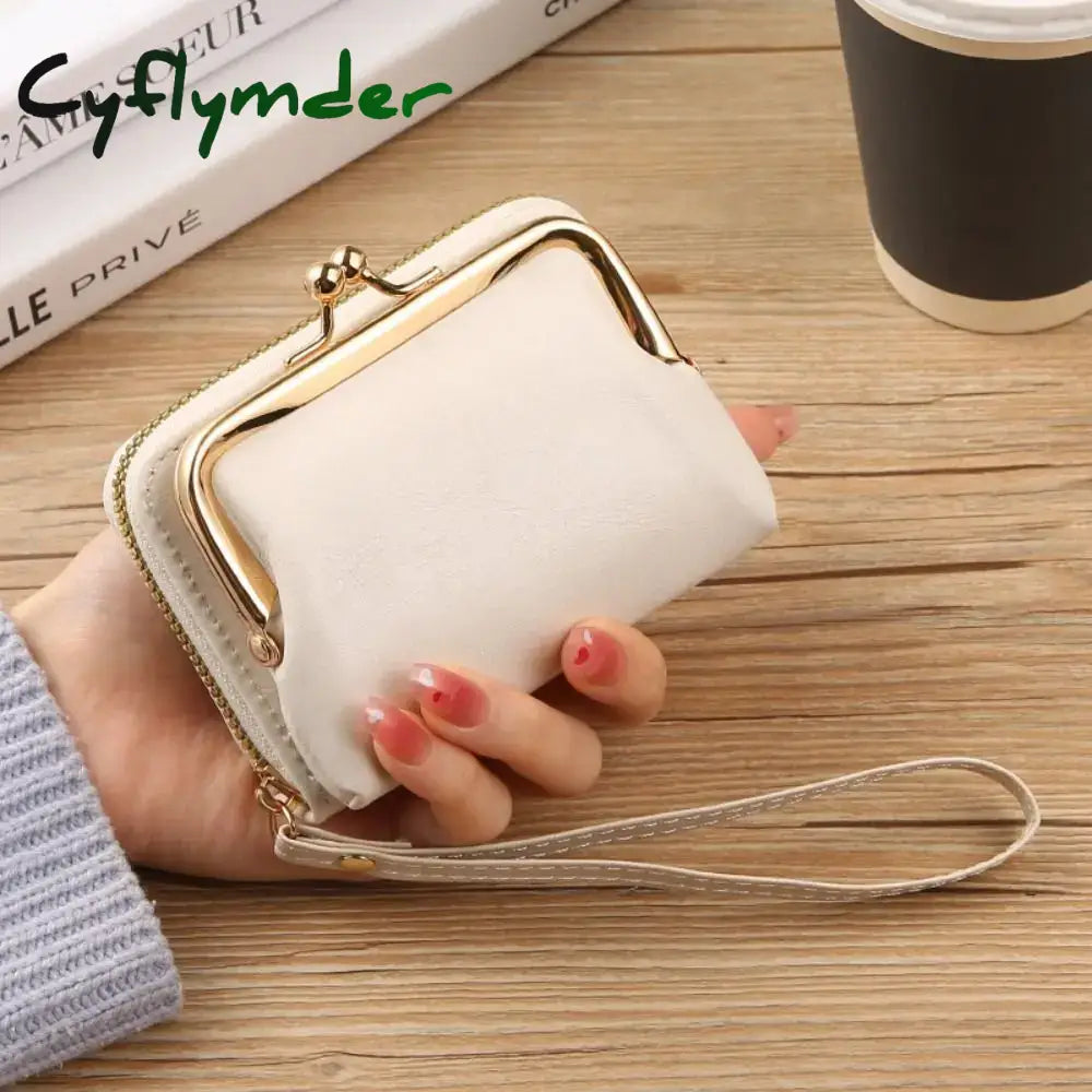 Cyflymder Women Short Wallets Female Short Hasp Coin Purses Ladies Portable PU Leather Money Bag Large Capacity Card