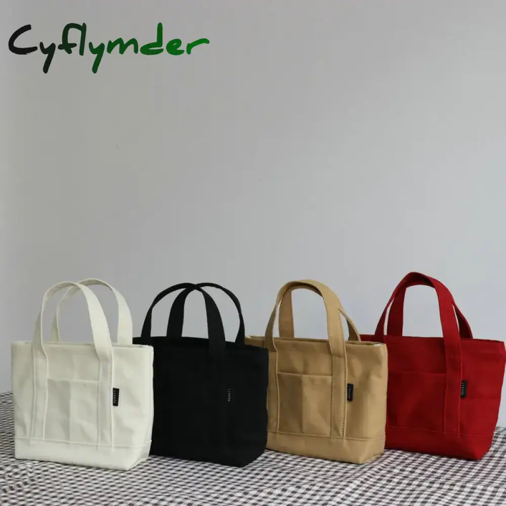 Cyflymder Women Shoulder Bag Small Cotton Canvas Handbag Casual Tote Female Eco Crossbody Cute