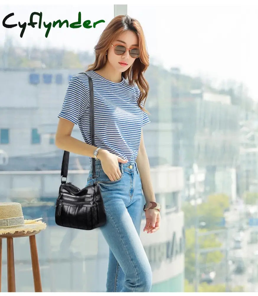 Cyflymder Women Shoulder Bags For Ladies Crossbody Simple Fashion Female Handbag Soft Small Leather