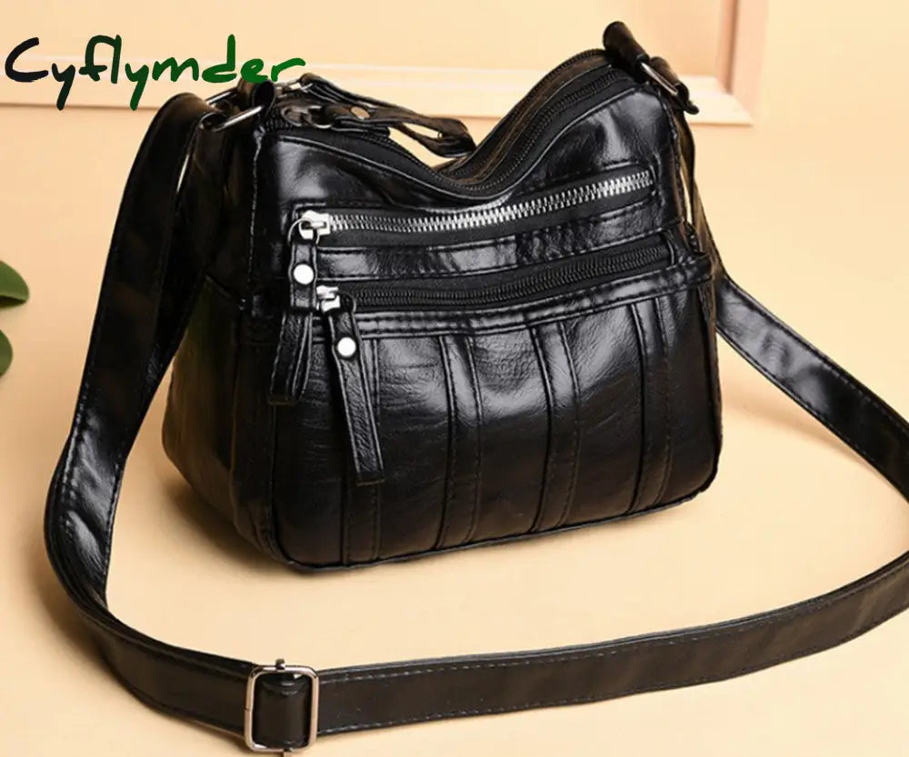 Cyflymder Women Shoulder Bags For Ladies Crossbody Simple Fashion Female Handbag Soft Small Leather