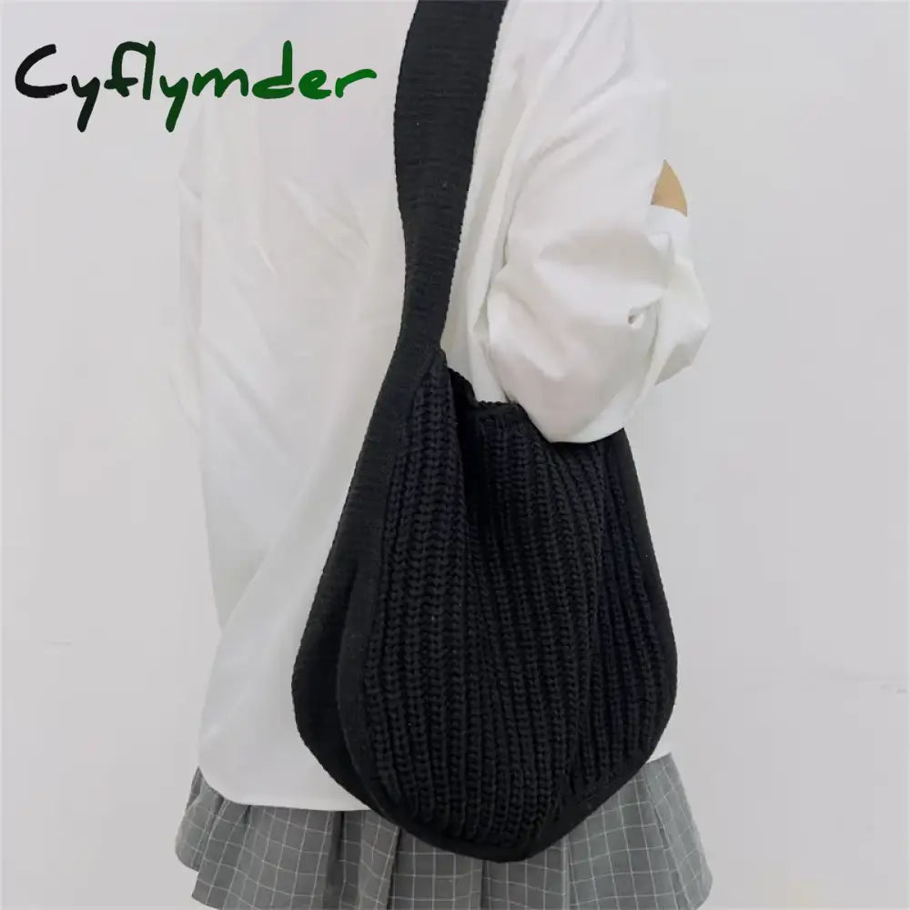 Cyflymder Women Shoulder Bags Large Capacity Crochet Hobo Bag Fashion New Knitting Handbags Female