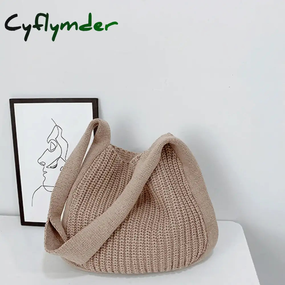 Cyflymder Women Shoulder Bags Large Capacity Crochet Hobo Bag Fashion New Knitting Handbags Female Shopping Bag Hollow