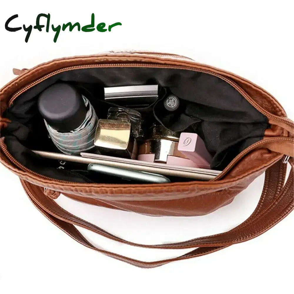 Cyflymder Women Shoulder Bags Pu Leather Messenger Bag Handbag Crossbody Phone Purse Pack