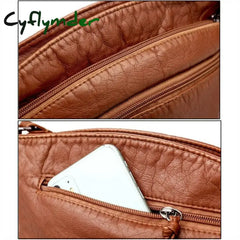 Cyflymder Women Shoulder Bags Pu Leather Messenger Bag Handbag Crossbody Phone Purse Pack