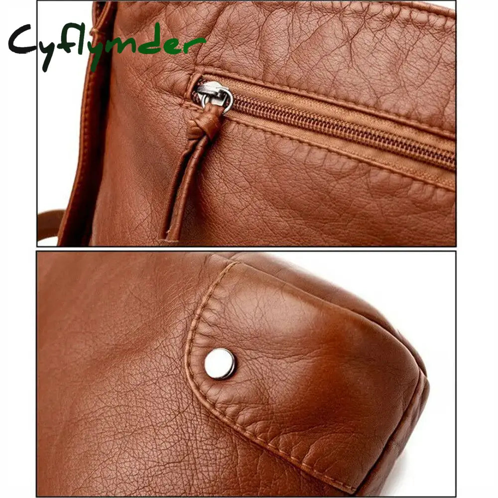 Cyflymder Women Shoulder Bags Pu Leather Messenger Bag Handbag Crossbody Phone Purse Pack