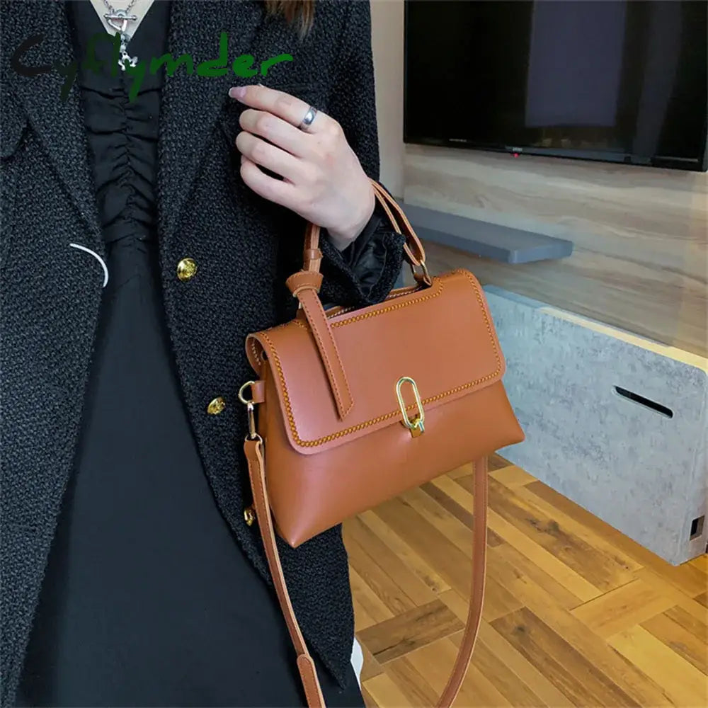 Cyflymder Women Shoulder Handbag Solid Color Messenger Small Square Bag Handmade Customized Diy