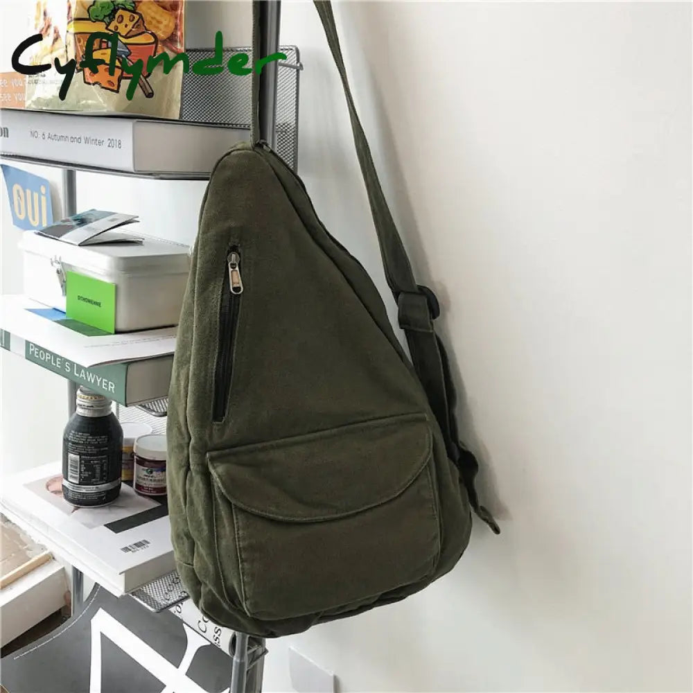 Cyflymder Women Shoulder Messenger Bag Canvas Crossbody New Trend Fashion Female Solid Color High