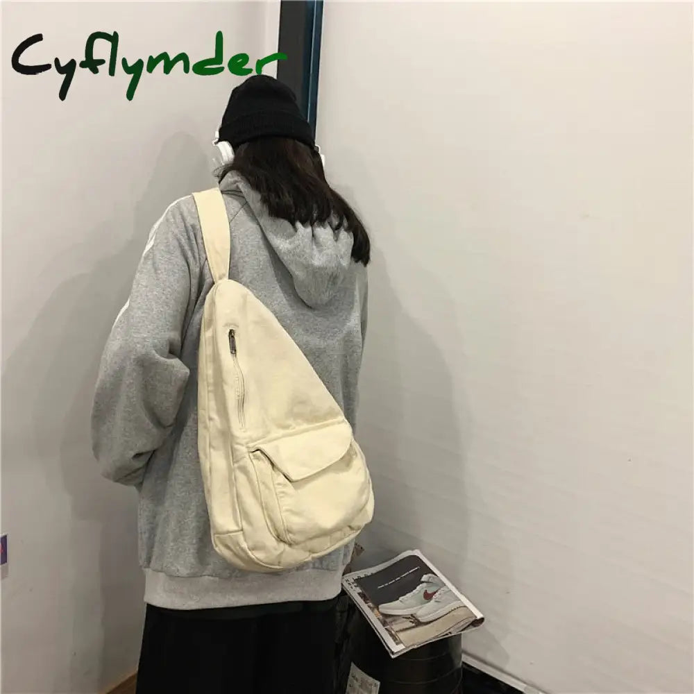 Cyflymder Women Shoulder Messenger Bag Canvas Crossbody New Trend Fashion Female Solid Color High