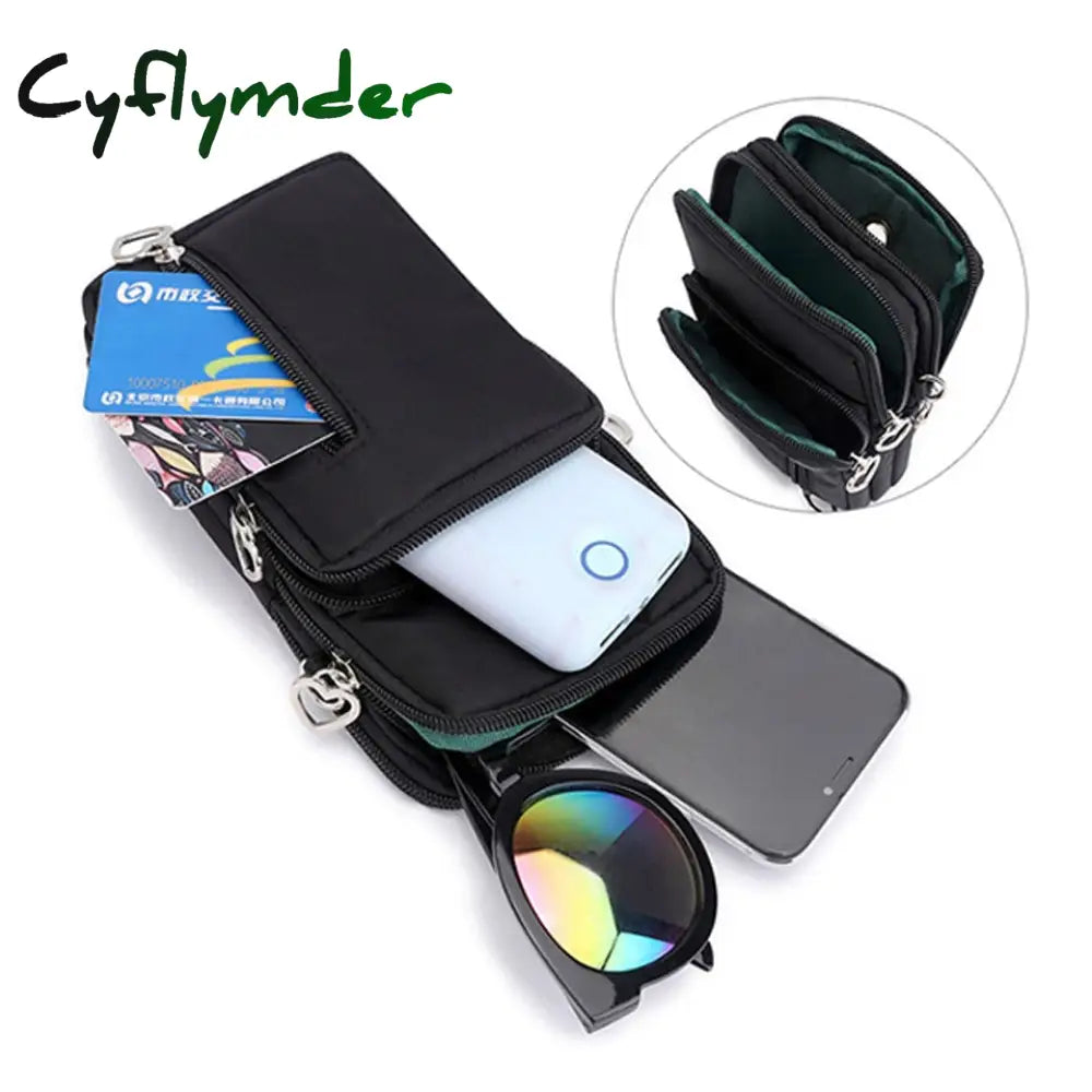 Cyflymder Women Shoulders Bag Shoulder Strap Messenger Chest Wallet Multifunction Mobile Phone Coin