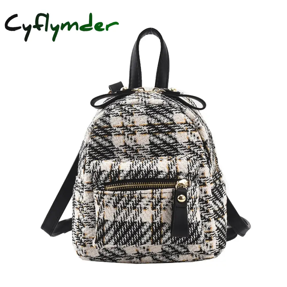 Cyflymder Women Small Backpack Shoulder Bag Plaid Backpacks Female Girls Fashion Travel Daypacks