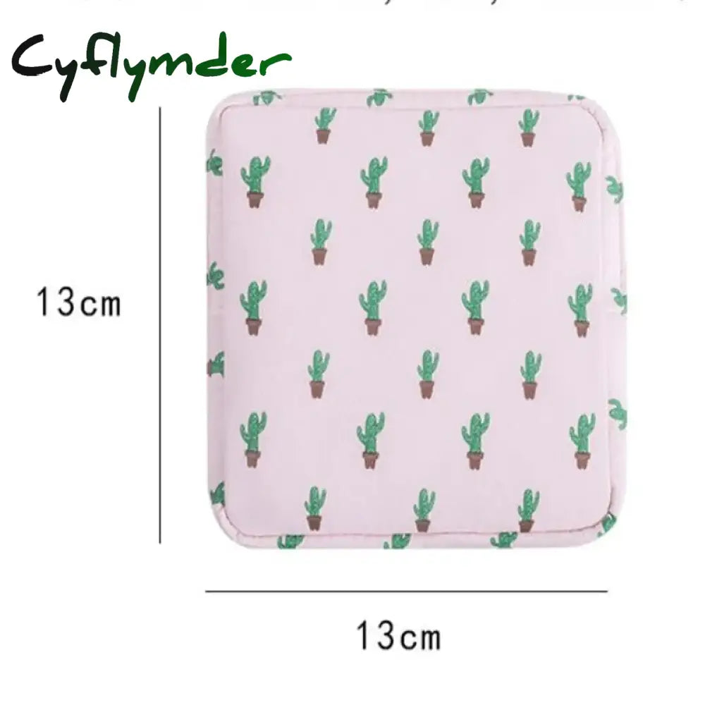 Cyflymder Women Small Cosmetic Bag Set Zipper Girls Mini Sanitary Napkins Makeup Lipstick Bags