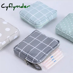 Cyflymder Women Small Cosmetic Bag Set Zipper Girls Mini Sanitary Napkins Makeup Lipstick Bags