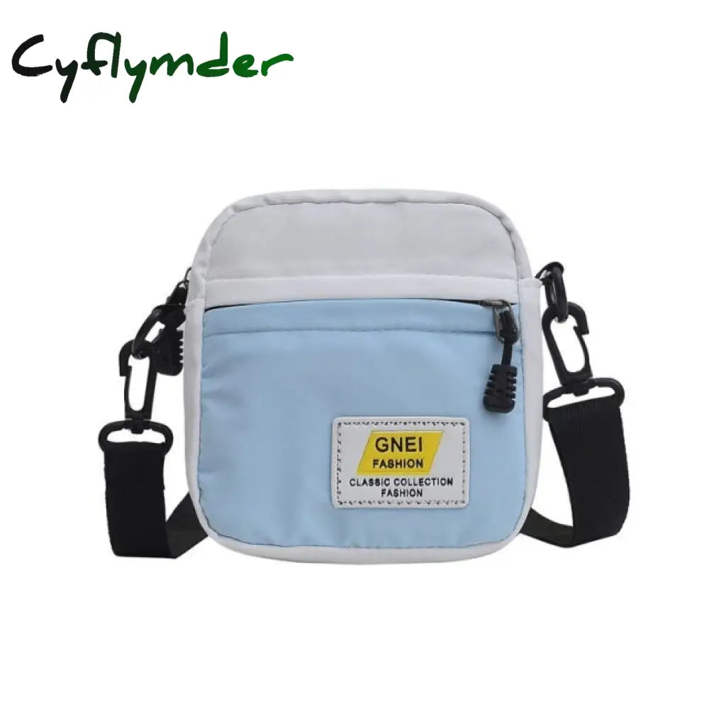 Cyflymder Women Small Nylon Shoulder Bag Female Mini Fashion Solid Crossbody Bags Zipper Shell