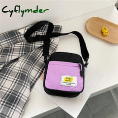 Cyflymder Women Small Nylon Shoulder Bag Female Mini Fashion Solid Crossbody Bags Zipper Shell