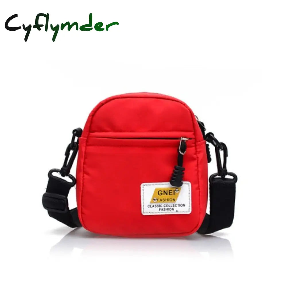 Cyflymder Women Small Nylon Shoulder Bag Female Mini Fashion Solid Crossbody Bags Zipper Shell