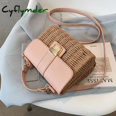 Cyflymder Women Square Tote Bag Summer New High-Quality Straw Women’s Designer Handbag Travel