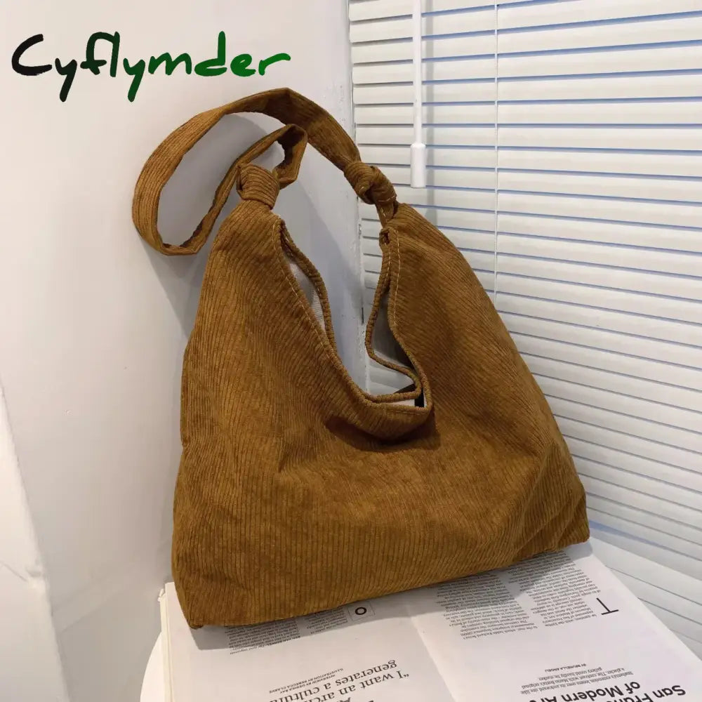 Cyflymder Women Striped Corduroy Bags Simple Canvas Zipper Crossbody & Shoulder Bag Eco Cloth Purse Solid Books