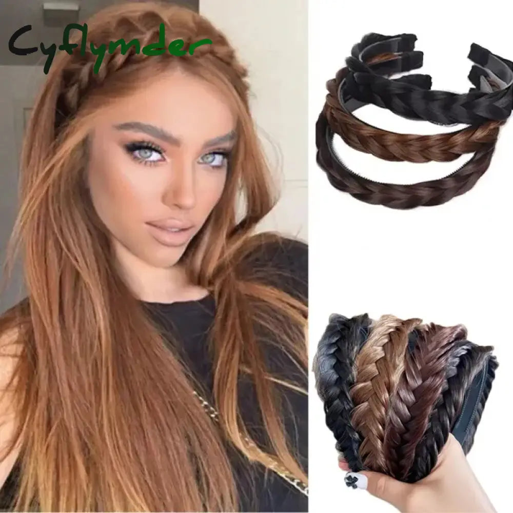 Cyflymder Women Synthetic Wig Twist Braided Hair Bands Fashion Braids Accessories Bohemian Nature