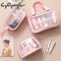 Cyflymder Women Travel Pink White Make Up Bags Girl Cosmetic Bag Makeup Beauty Wash Organizer