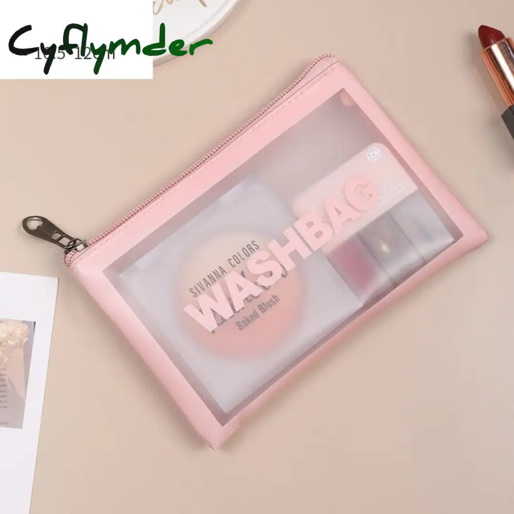 Cyflymder Women Travel Pink White Make Up Bags Girl Cosmetic Bag Makeup Beauty Wash Organizer