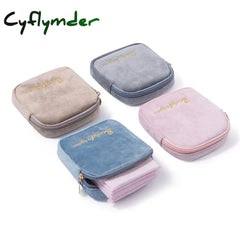 Cyflymder Women Velvet Makeup Bag Girls Lipstick Organizer Cosmetic Make Up Package Pouch Sanitary