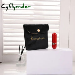 Cyflymder Women Velvet Soft Small Cosmetic Bag Hasp Girl Lipstick Sanitary Pads Organizer Pouch