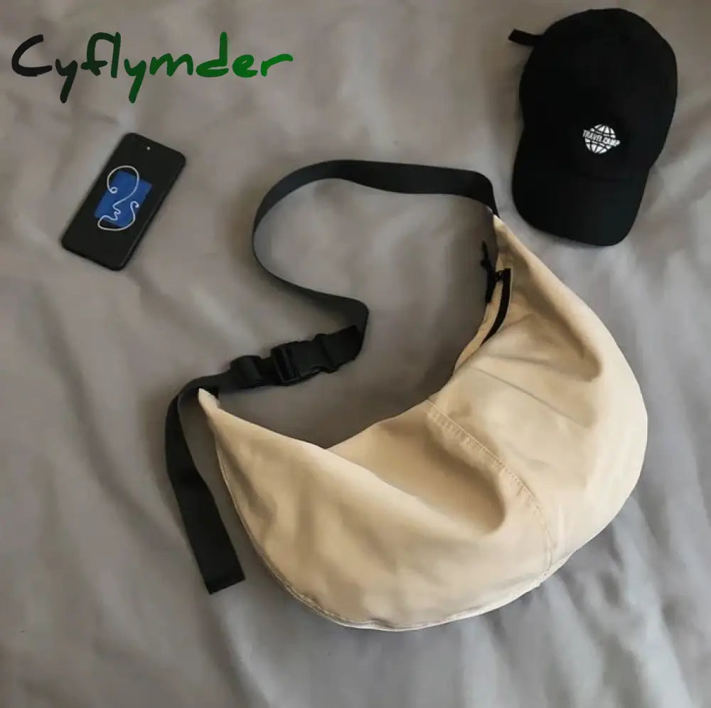Cyflymder Women Vintage Solid Color Large Capacity Shoulder Bag New Messenger Bags Ladies Canvas