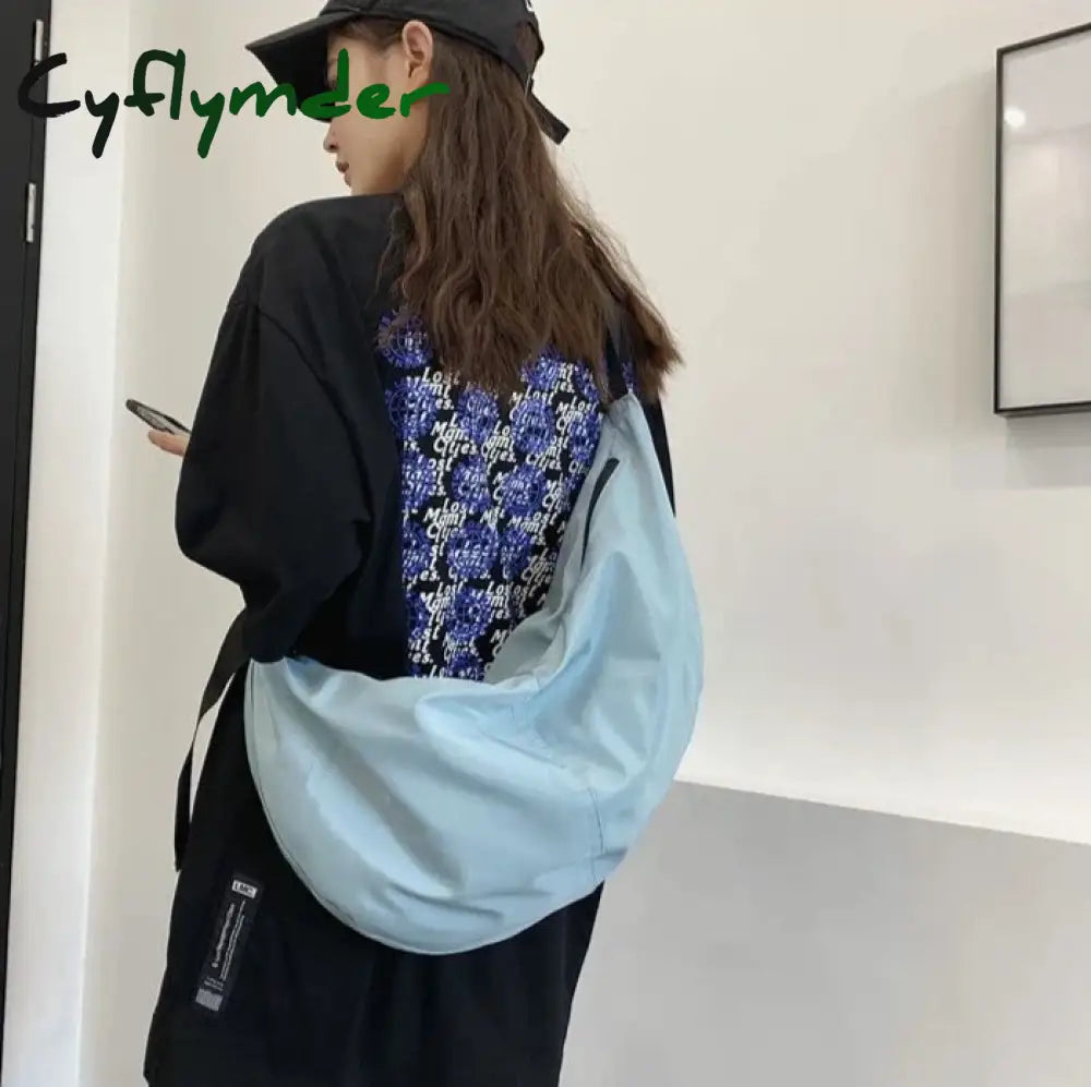 Cyflymder Women Vintage Solid Color Large Capacity Shoulder Bag New Messenger Bags Ladies Canvas