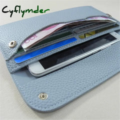 Cyflymder Women Wallet Ladies Long Purse Trend Slim Pu Leather Multi-Card Pocket Credit Card Holder